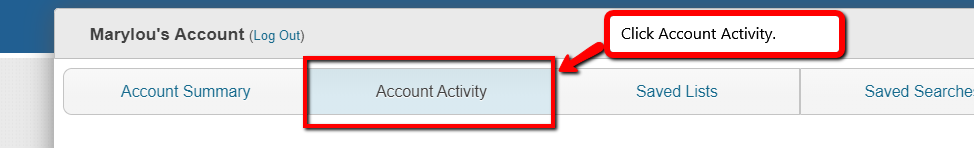 Click Account Activity