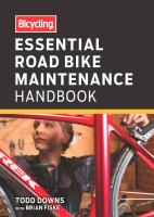 Essential Road Bike Maintenance Handbook cover with woman working on a bicycle