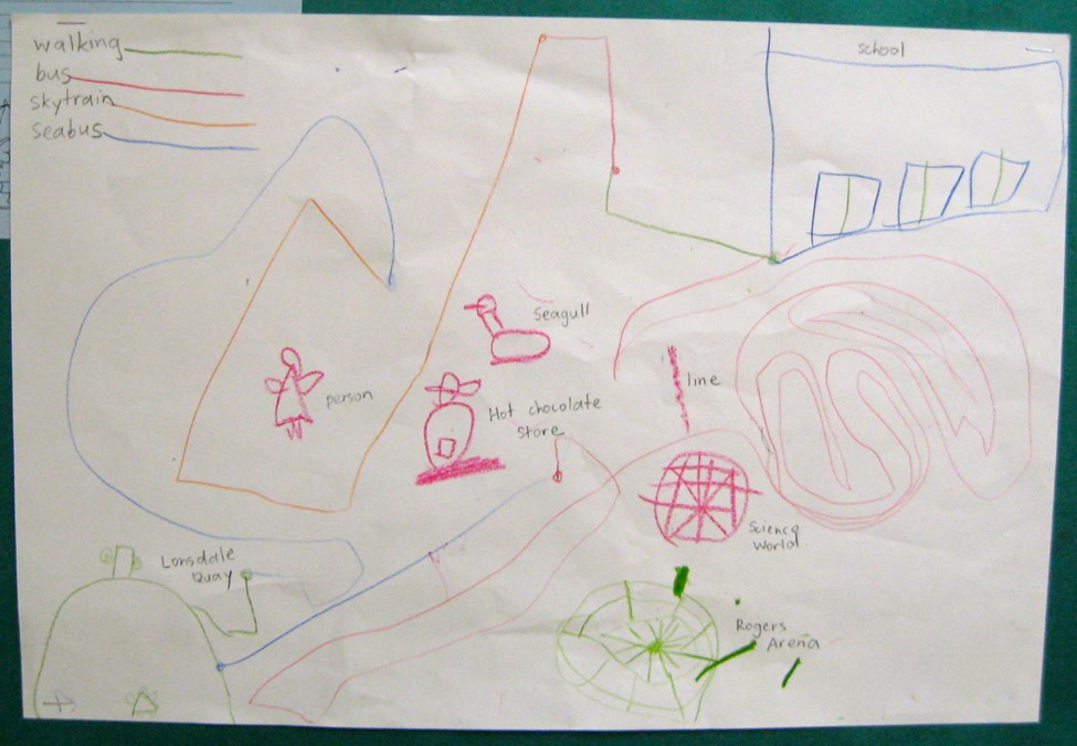 Child's drawing of a map
