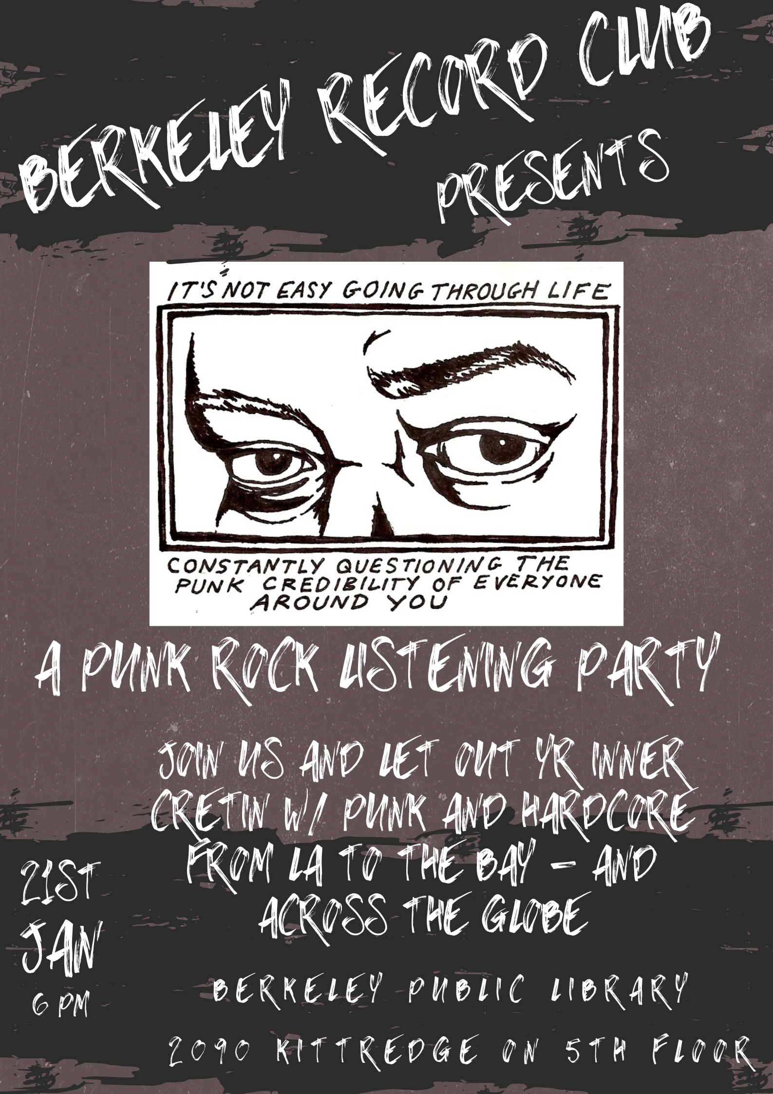 Flyer for punk session of Berkeley Record Club