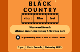 Black Country Short Film Fest flyer on orange and yellow background.