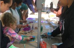 Center for ArtEsteem workshop with small children and geli prints