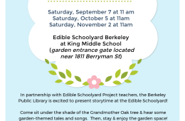 Storytime at Edible Schoolyard flyer