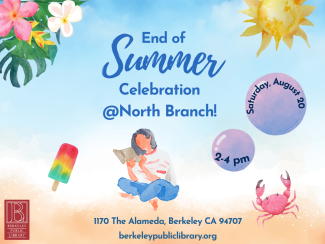 End of Summer Celebration @North Branch graphic. Saturday, August 20th from 2-4pm