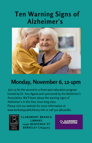  Alzheimer's talk November 6